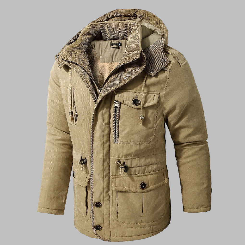 Veste Hiver Homme Capuche Multi-Poches Imperméable