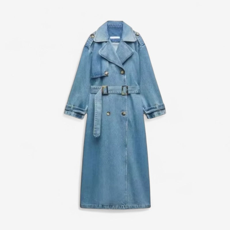 Manteau Femme Long à Manches avec Ceinture pour une Silhouette Élégante - PanierRoyale