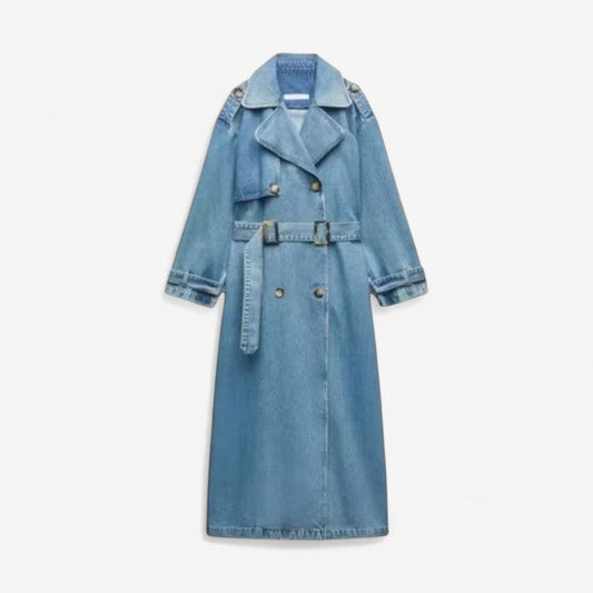 Manteau Femme Long à Manches avec Ceinture pour une Silhouette Élégante - PanierRoyale