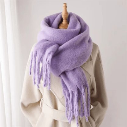 Écharpe Femme en Laine Douce avec Franges Élégantes