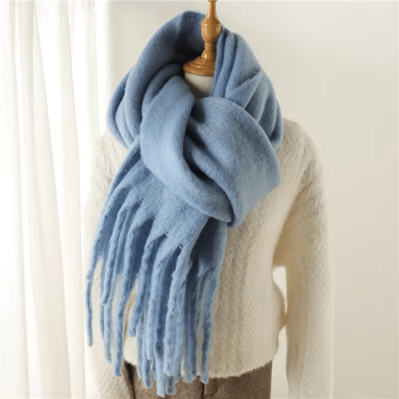 Écharpe Femme en Laine Douce avec Franges Élégantes