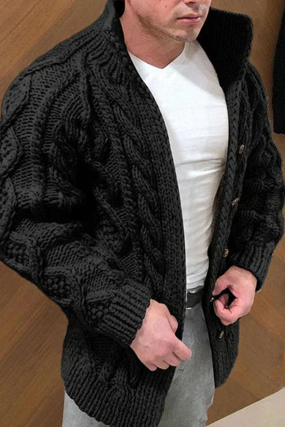 Cardigan Homme Chic avec Col Contraste