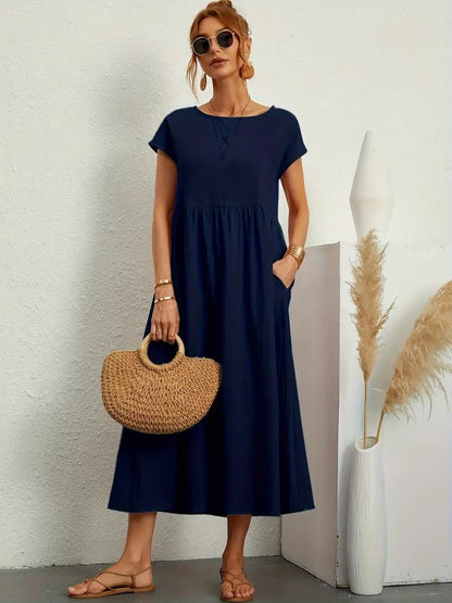 Variant image for Noémie™ – Robe Longue Femme Élégante avec Poches Pratiques et Confort Optimal-11