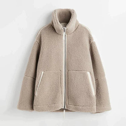 Veste Polaire Élégante Oversize avec Fermeture Éclair