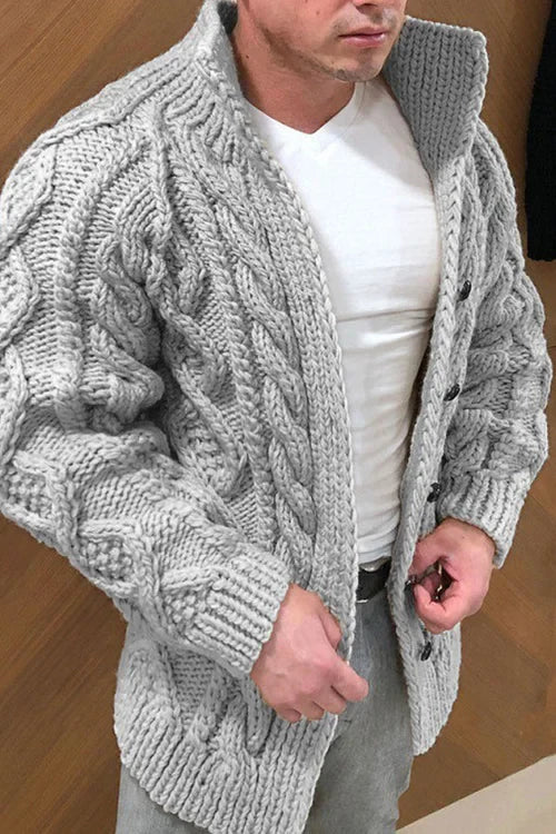 Cardigan Homme Chic avec Col Contraste - PanierRoyale