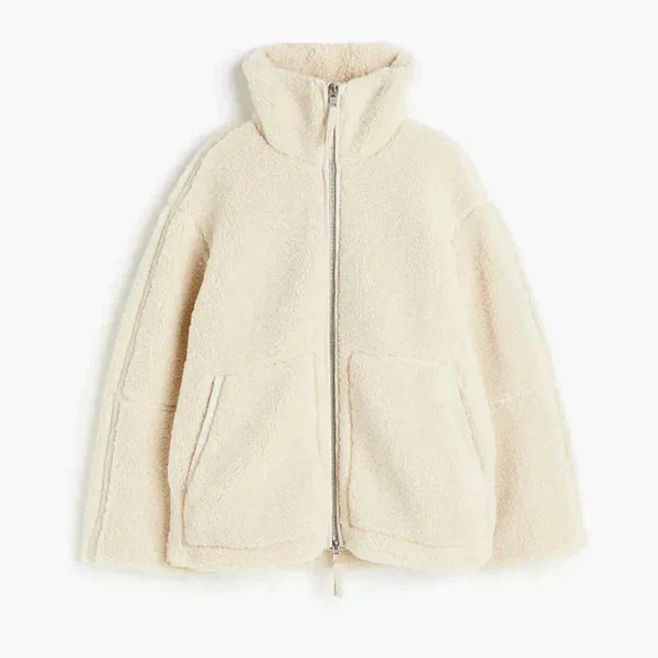 Veste Polaire Élégante Oversize avec Fermeture Éclair - PanierRoyale