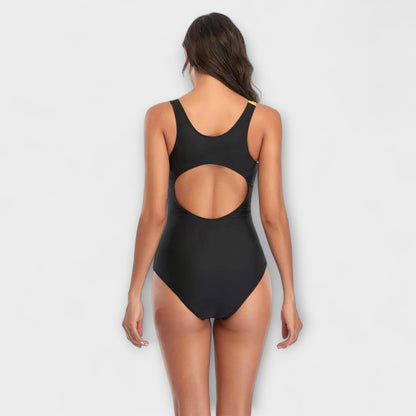 Maillot de bain une pièce Femme Sportif Bande diagonale Contrastée