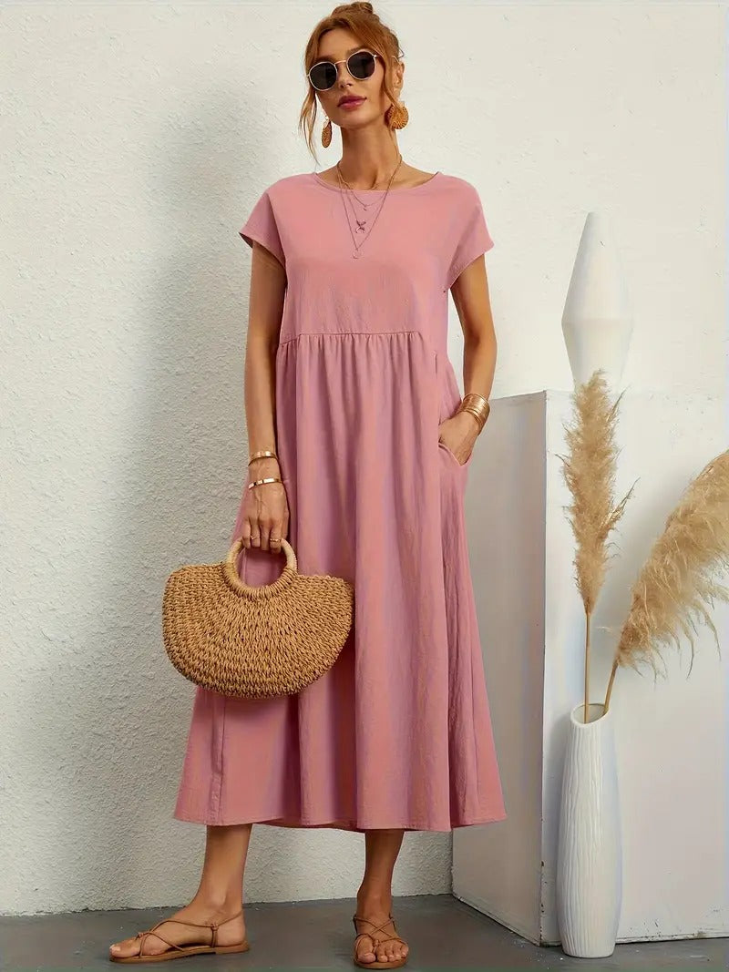 Variant image for Noémie™ – Robe Longue Femme Élégante avec Poches Pratiques et Confort Optimal-16