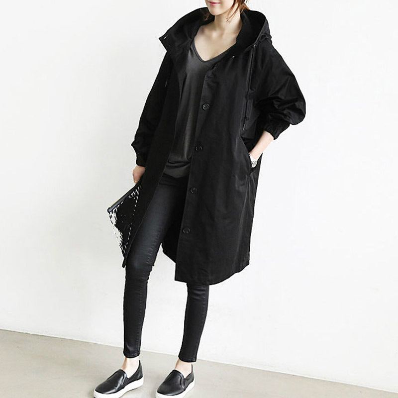 Veste Imperméable Longue Femme pour Pluie avec Capuchon