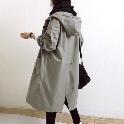 Veste Imperméable Longue Femme pour Pluie avec Capuchon