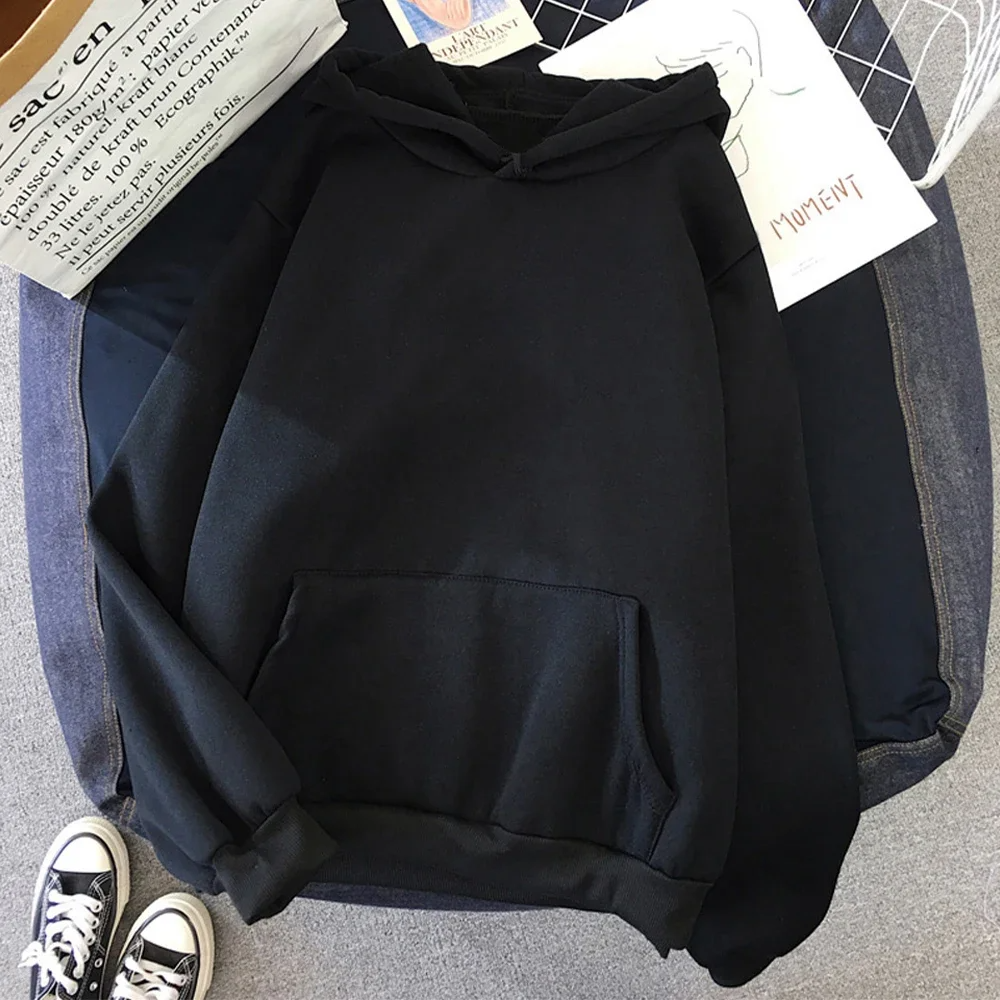 Sweat à Capuche Unisexe Noir avec Poche Zippée