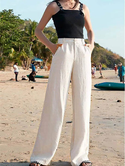 Pantalon Lin Blanc Léger pour Été