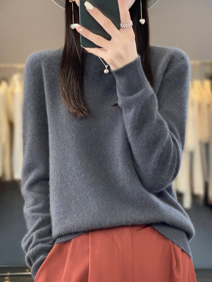 Pull Femme Col Rond Vert Émeraude