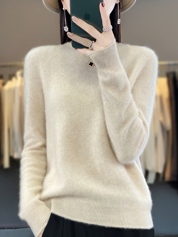 Pull Femme Col Rond Vert Émeraude