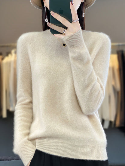 Pull Femme Col Rond Vert Émeraude