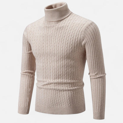 Pull Homme Laine Mérinos Col Rond Brun Chaud