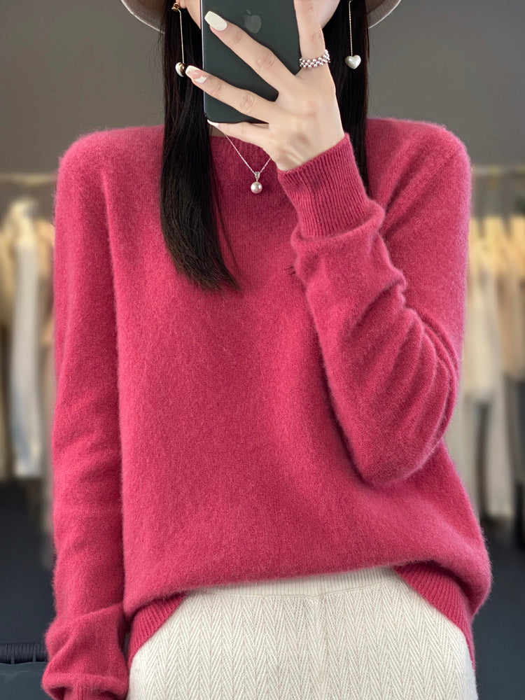 Pull Femme Col Rond Vert Émeraude