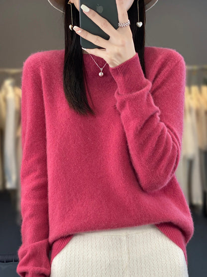 Pull Femme Col Rond Vert Émeraude