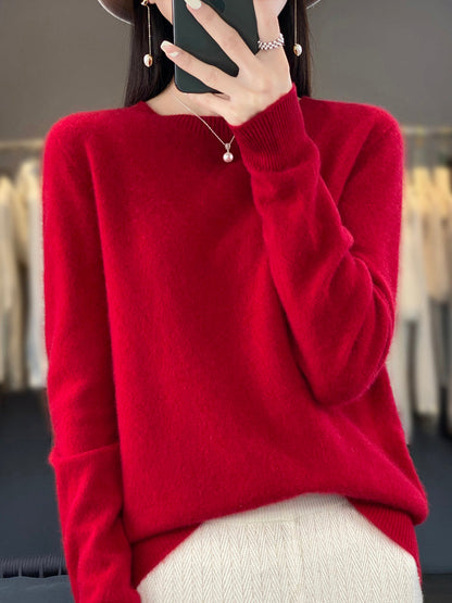 Pull Femme Col Rond Vert Émeraude