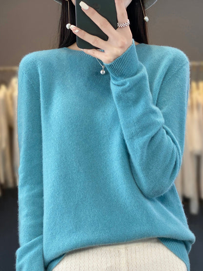 Pull Femme Col Rond Vert Émeraude