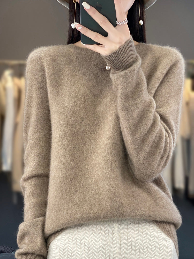 Pull Femme Col Rond Vert Émeraude