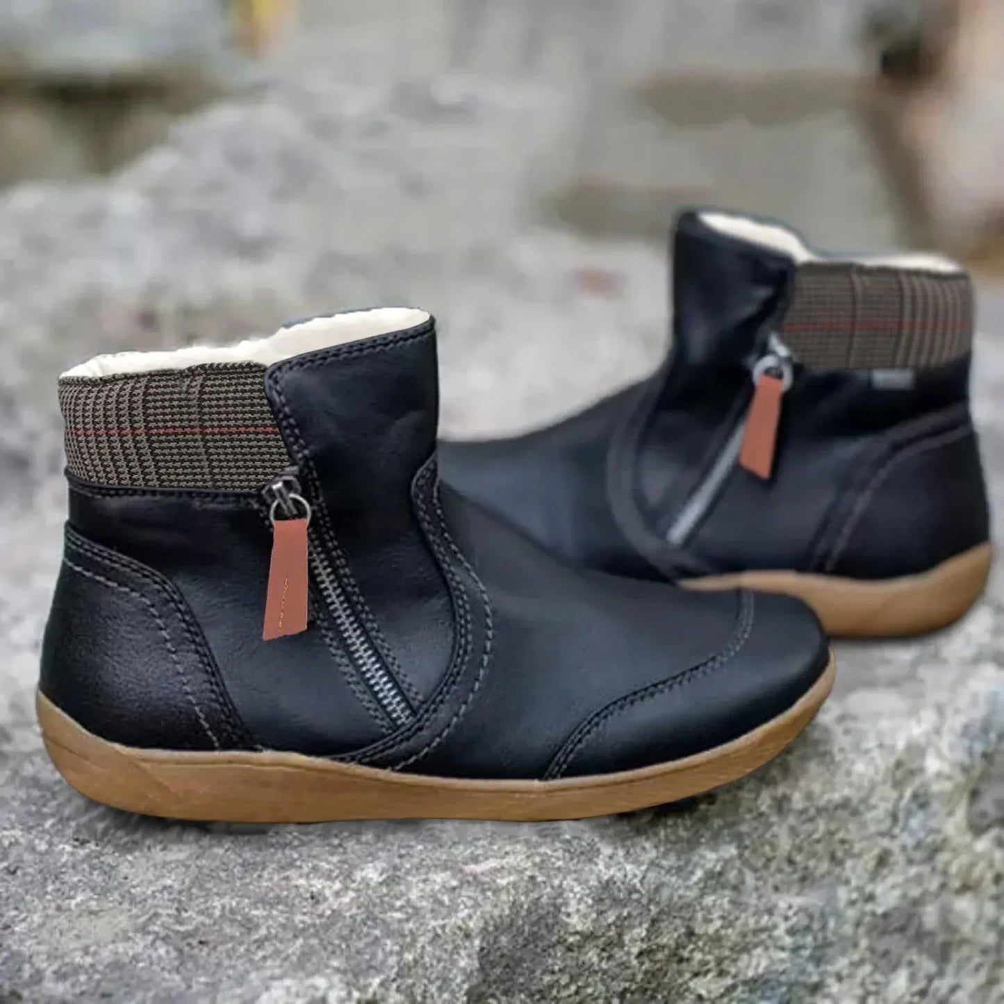 Bottes Hiver Fourrées à Bout Rond
