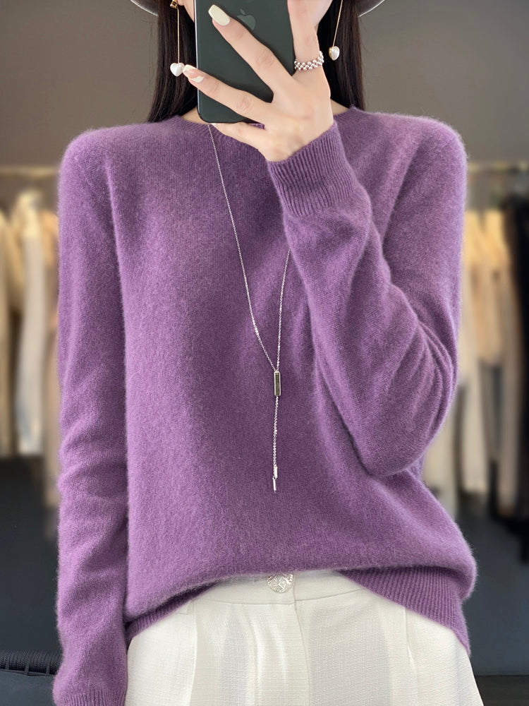 Pull Femme Col Rond Vert Émeraude