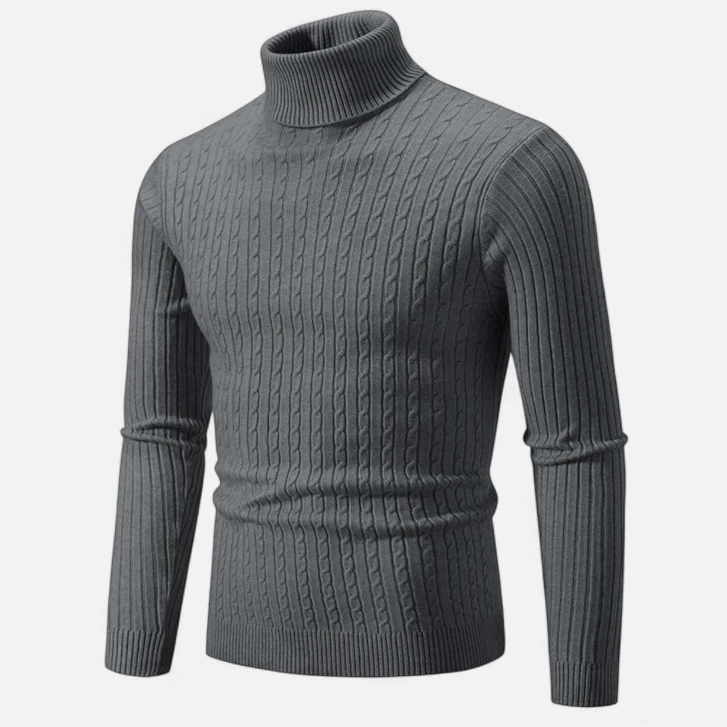 Pull Homme Laine Mérinos Col Rond Brun Chaud
