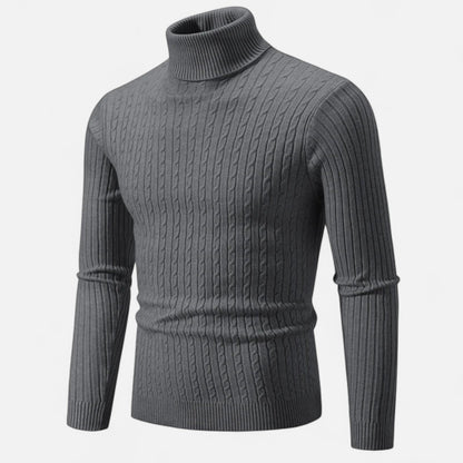 Pull Homme Laine Mérinos Col Rond Brun Chaud