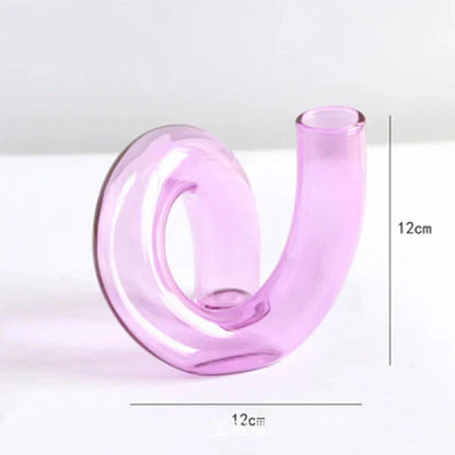 Vase en Verre Décoratif avec Fleurs pour Salle à Manger