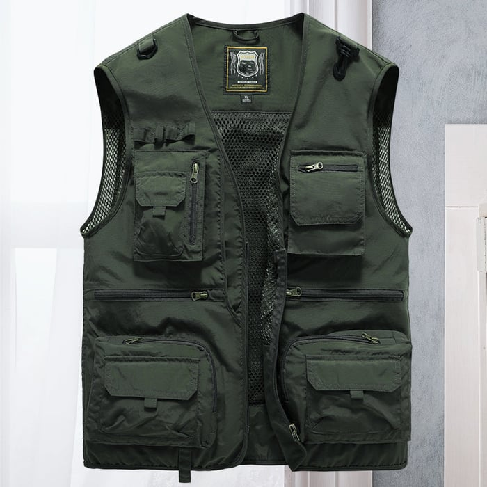 Gilet de travail robuste avec poches multiples et fermeture zip