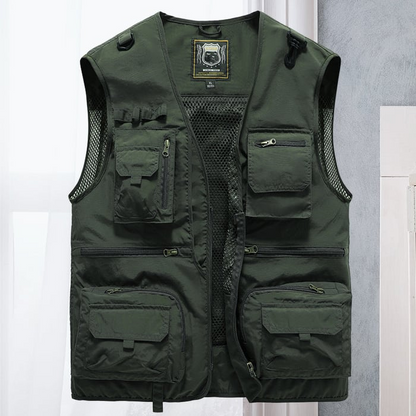 Gilet de travail robuste avec poches multiples et fermeture zip