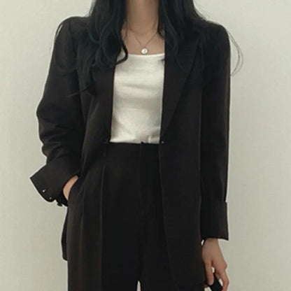 Costume Femme Tailleur 2 Pièces avec Blazer Long