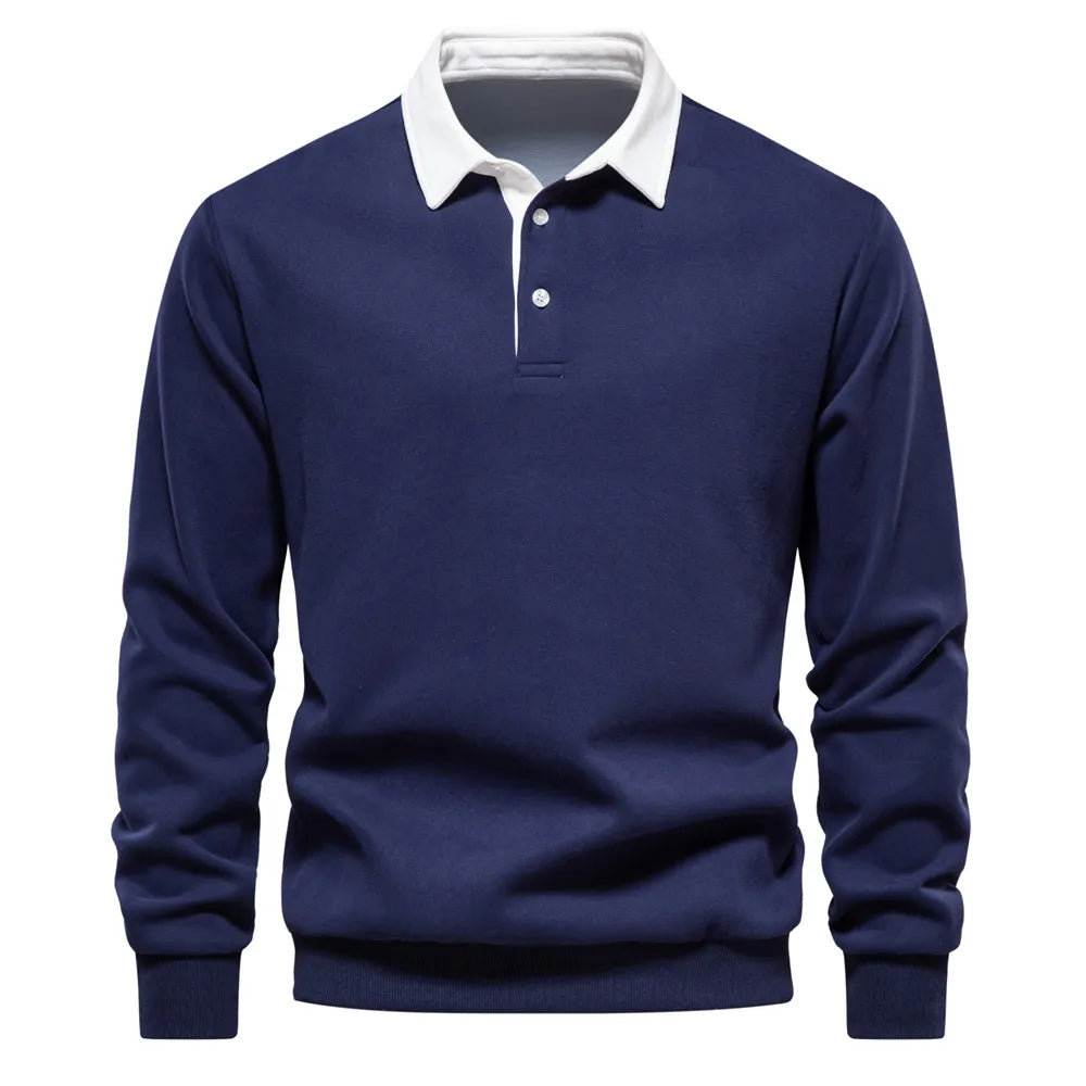 Polo Homme Manches Longues Élégant pour Hiver - PanierRoyale