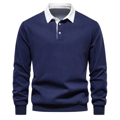 Polo Homme Manches Longues Élégant pour Hiver - PanierRoyale