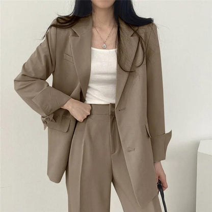 Costume Femme Tailleur 2 Pièces avec Blazer Long