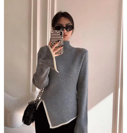 Pull à Col Roulé Femme Classique