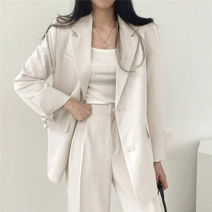 Costume Femme Tailleur 2 Pièces avec Blazer Long