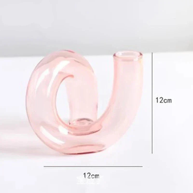Vase en Verre Décoratif avec Fleurs pour Salle à Manger