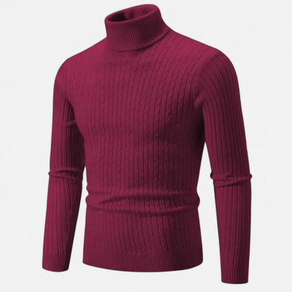 Pull Homme Laine Mérinos Col Rond Brun Chaud