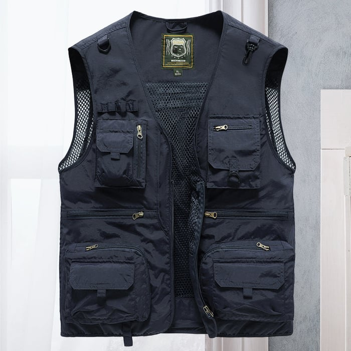Gilet de travail robuste avec poches multiples et fermeture zip