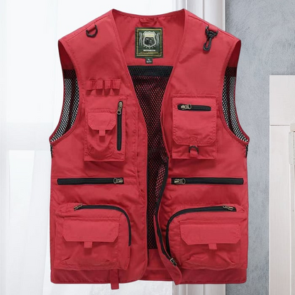 Gilet de travail robuste avec poches multiples et fermeture zip - PanierRoyale