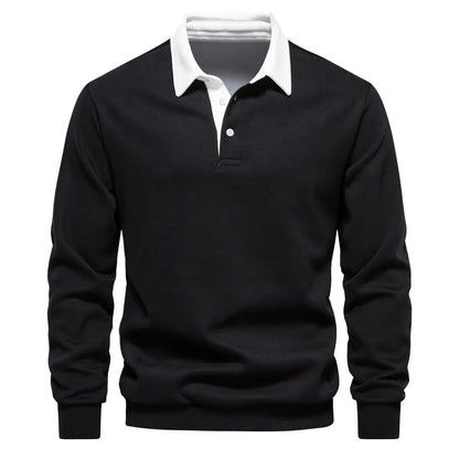 Polo Homme Manches Longues Élégant pour Hiver