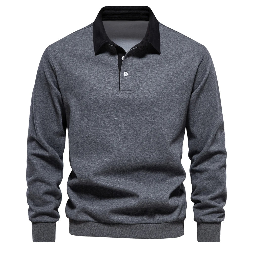 Polo Homme Manches Longues Élégant pour Hiver