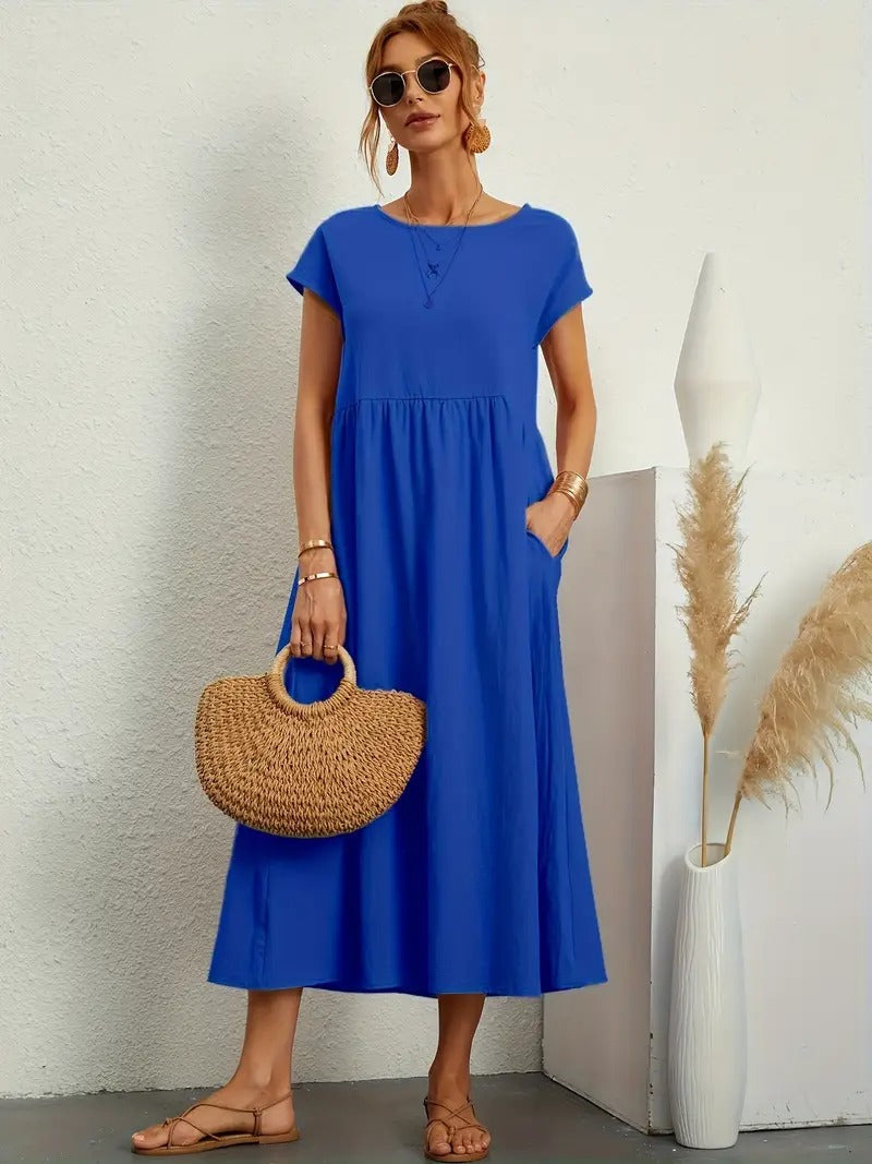 Noémie™ – Robe Longue Femme Élégante avec Poches Pratiques et Confort Optimal-2