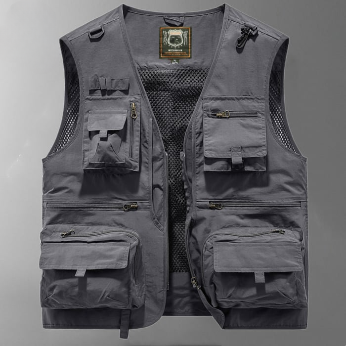 Gilet de travail robuste avec poches multiples et fermeture zip