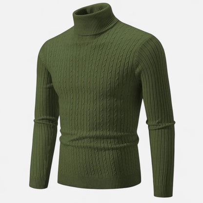 Pull Homme Laine Mérinos Col Rond Brun Chaud