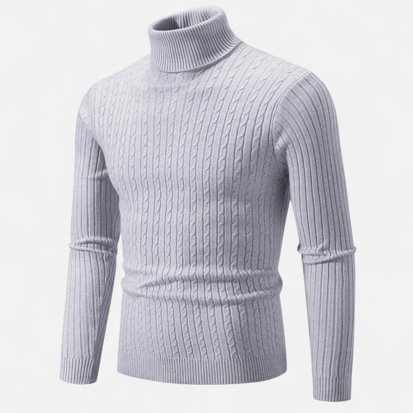 Pull Homme Laine Mérinos Col Rond Brun Chaud