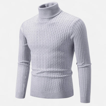 Pull Homme Laine Mérinos Col Rond Brun Chaud