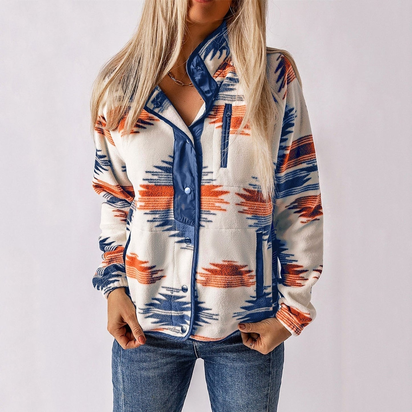 Veste Femme Polaire Tissu Doux Coupe Casual Manches Longues